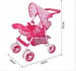 Cochecito/Carriola de Juguete Doble Rosa para Muñecas - ¡El Regalo Perfecto! - Imagen 4