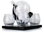 Set Decantador Whisky Globo Terráqueo con Barco (900ml) + 4 Vasos Grabados Premium - Imagen 5