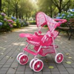 Cochecito/Carriola de Juguete Doble Rosa para Muñecas - ¡El Regalo Perfecto!