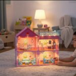 Casita de muñeca con luces, accesorios y muñequitas - Imagen 2