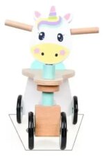 Triciclo de madera, camínador sin pedal. Modelo unicornio - Imagen 4